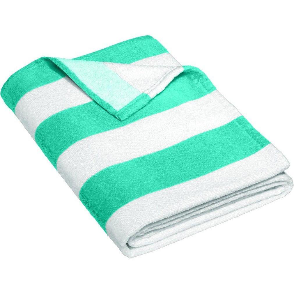 no-logo Port Authority Value Cabana Stripe Beach Towel-Regular-Port Authority-Bright Seafoam-1 Size-Thread Logic