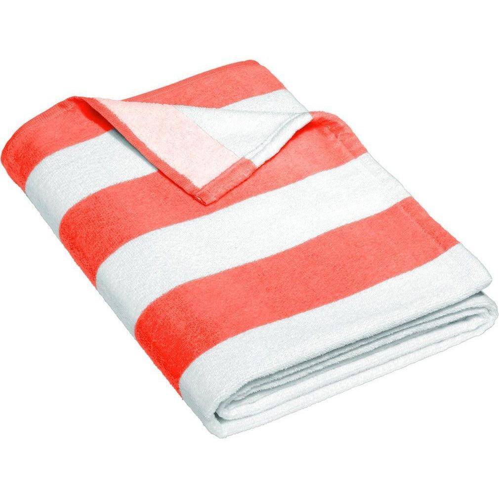 no-logo Port Authority Value Cabana Stripe Beach Towel-Regular-Port Authority-Papaya-1 Size-Thread Logic