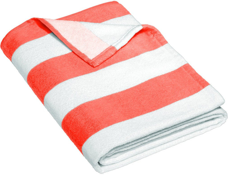 no-logo Port Authority Value Cabana Stripe Beach Towel-Regular-Port Authority-Papaya-1 Size-Thread Logic