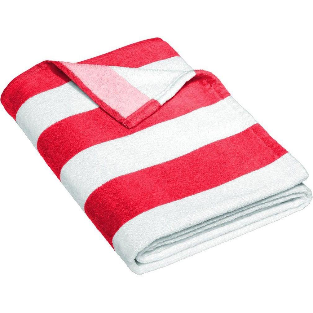 no-logo Port Authority Value Cabana Stripe Beach Towel-Regular-Port Authority-Red-1 Size-Thread Logic