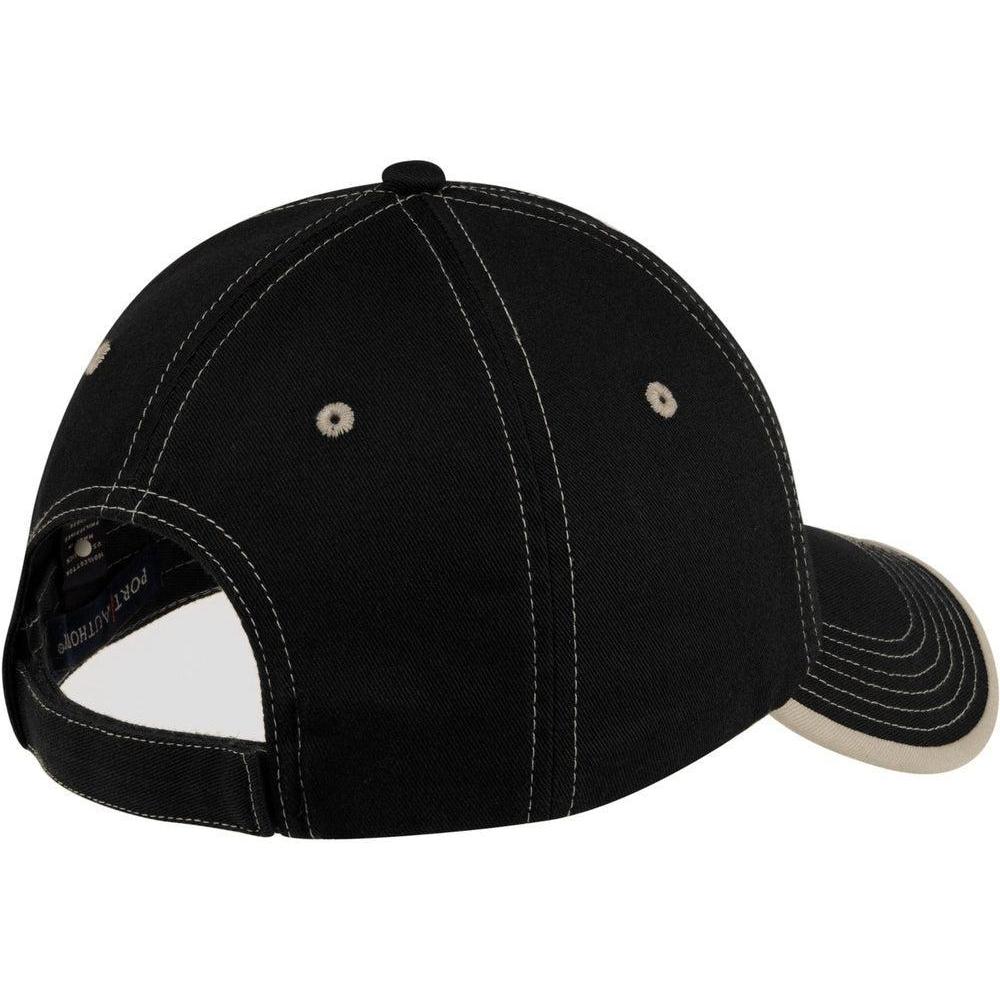 no-logo Port Authority Vintage Washed Contrast Stitch Cap-Headwear-Port Authority-Thread Logic