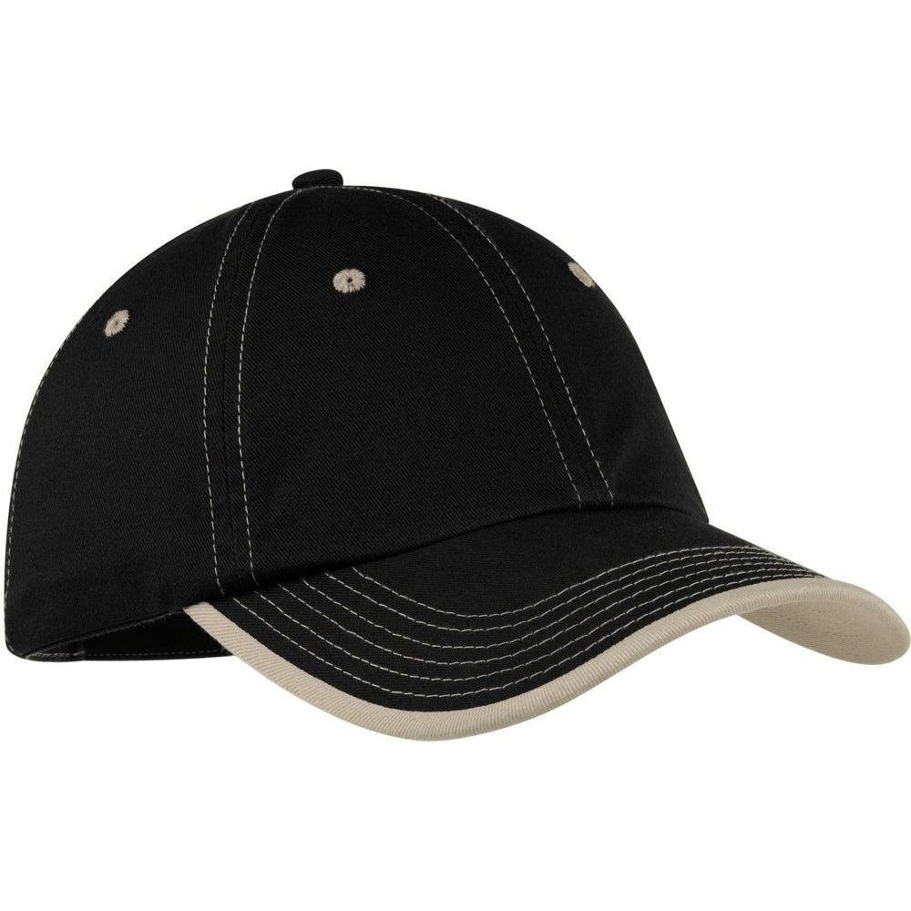 no-logo Port Authority Vintage Washed Contrast Stitch Cap-Headwear-Port Authority-Thread Logic