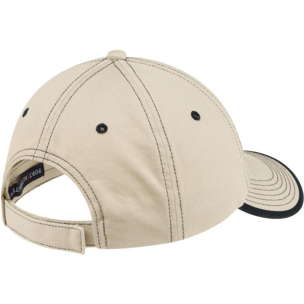 no-logo Port Authority Vintage Washed Contrast Stitch Cap-Headwear-Port Authority-Thread Logic