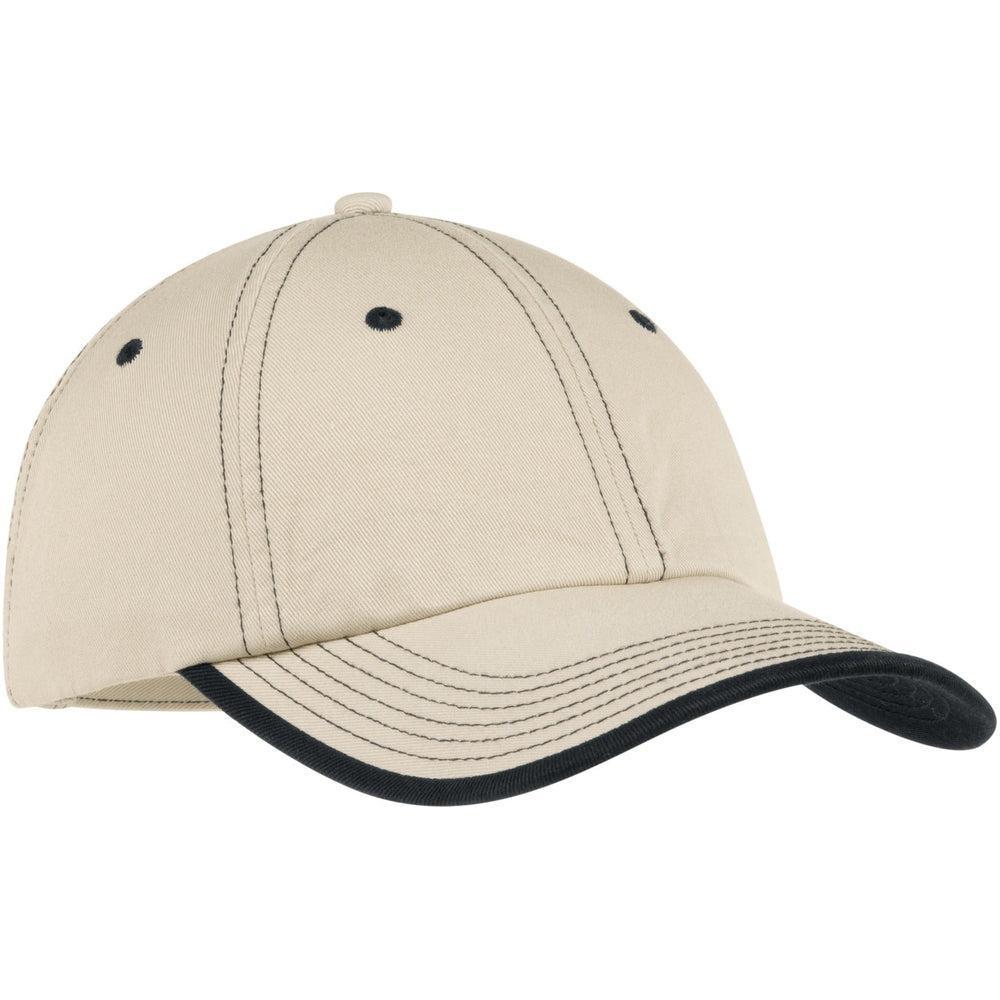 no-logo Port Authority Vintage Washed Contrast Stitch Cap-Headwear-Port Authority-Thread Logic