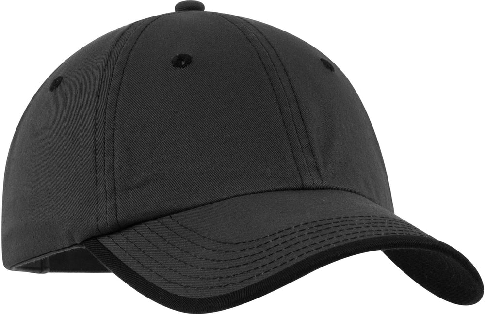 no-logo Port Authority Vintage Washed Contrast Stitch Cap-Regular-Port Authority-Charcoal/Black-OSFA-Thread Logic