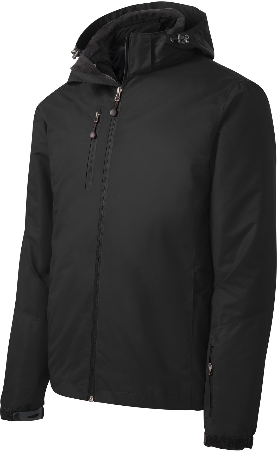 Port Authority Vortex Waterproof 3-in-1 Jacket-Regular-Port Authority-Black/Black-S-Thread Logic