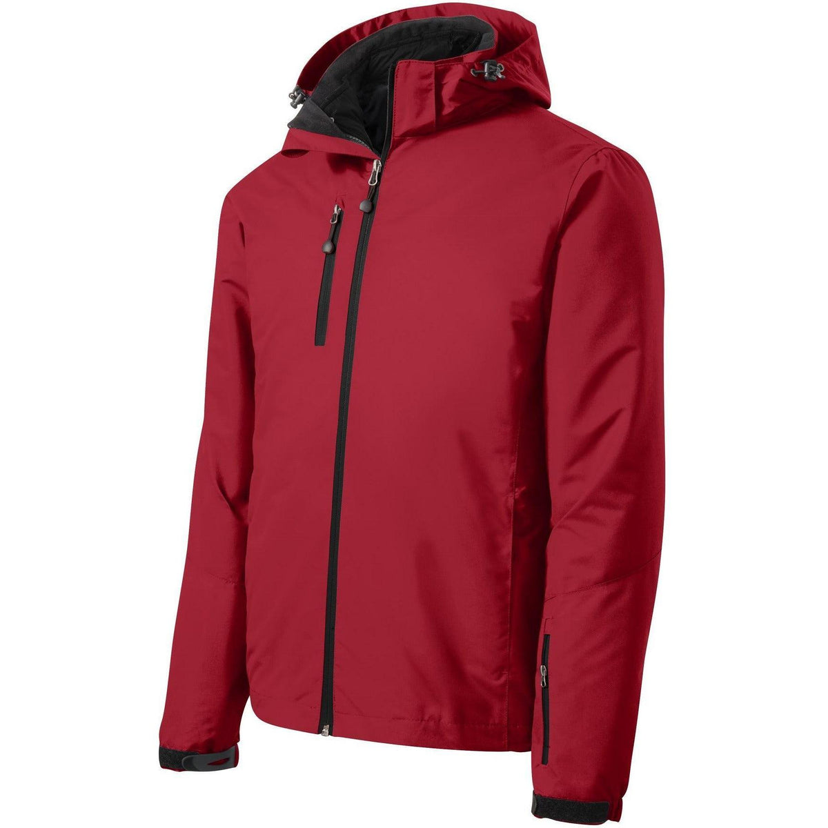no-logo Port Authority Vortex Waterproof 3-in-1 Jacket-Regular-Port Authority-Rich Red/Black-S-Thread Logic