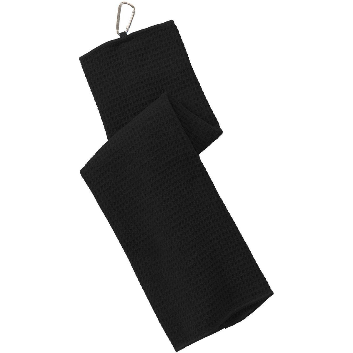 no-logo Port Authority Waffle Microfiber Golf Towel-Regular-Port Authority-Black-1 Size-Thread Logic