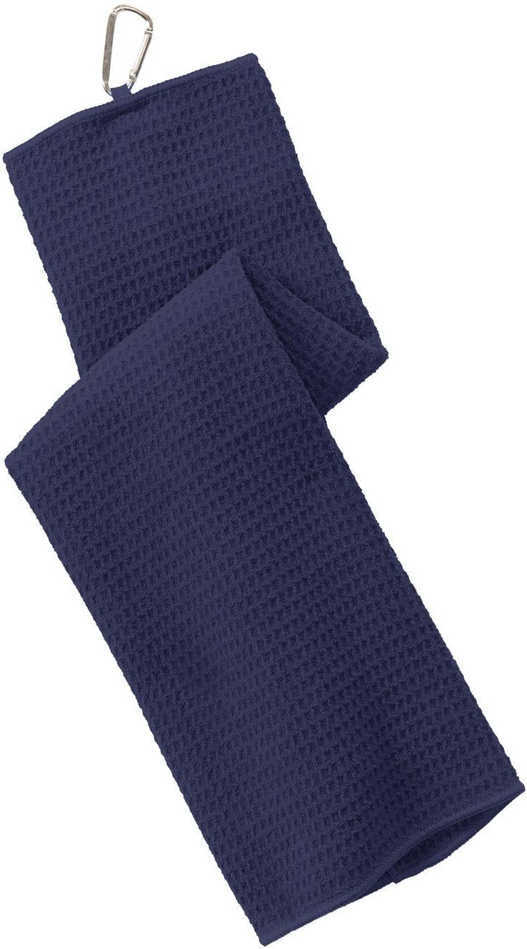 no-logo Port Authority Waffle Microfiber Golf Towel-Regular-Port Authority-True Navy-1 Size-Thread Logic