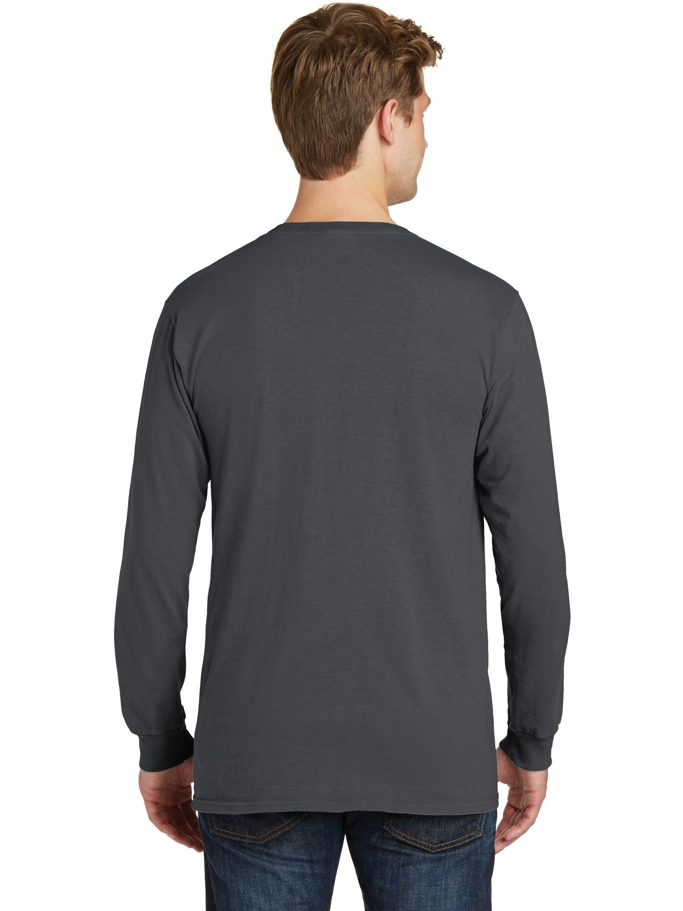 no-logo Port & Company Beach Wash Garment-Dyed Long Sleeve Pocket Tee-Regular-Port & Company-Thread Logic