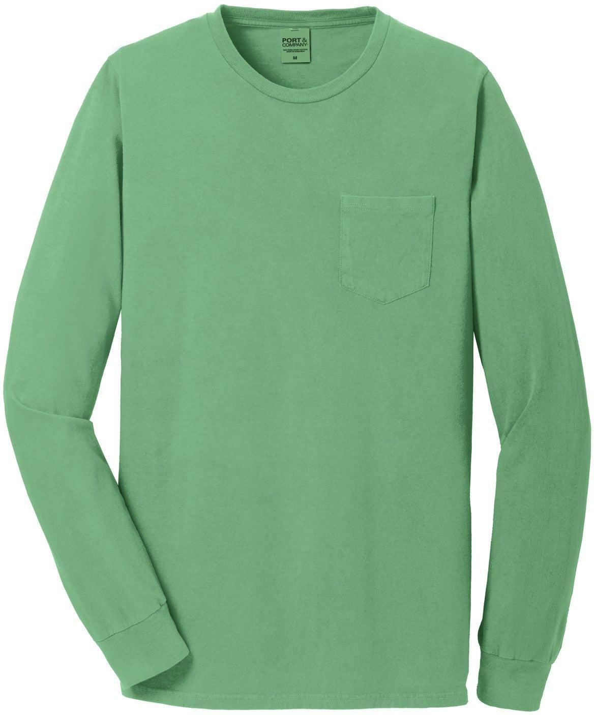 No-Logo CLOSEOUT - Port & Company Beach Wash Garment-Dyed Long Sleeve Pocket Tee-Active-Port & Company-Safari-S-Thread Logic