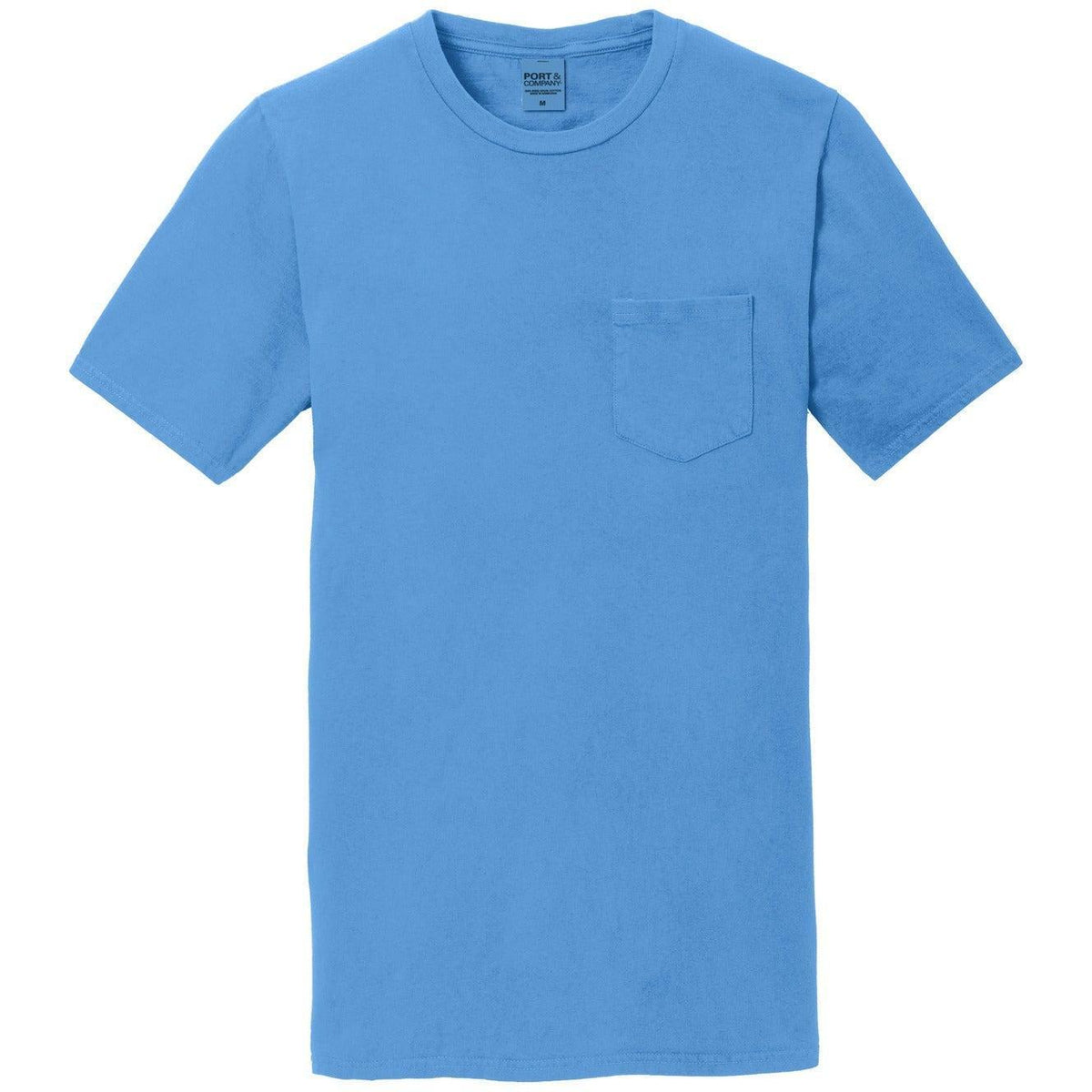 no-logo Port & Company Beach Wash Garment-Dyed Pocket Tee