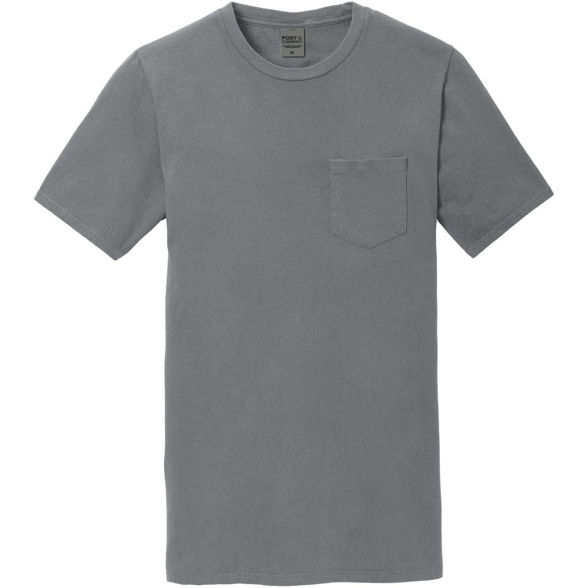 no-logo Port & Company Beach Wash Garment-Dyed Pocket Tee