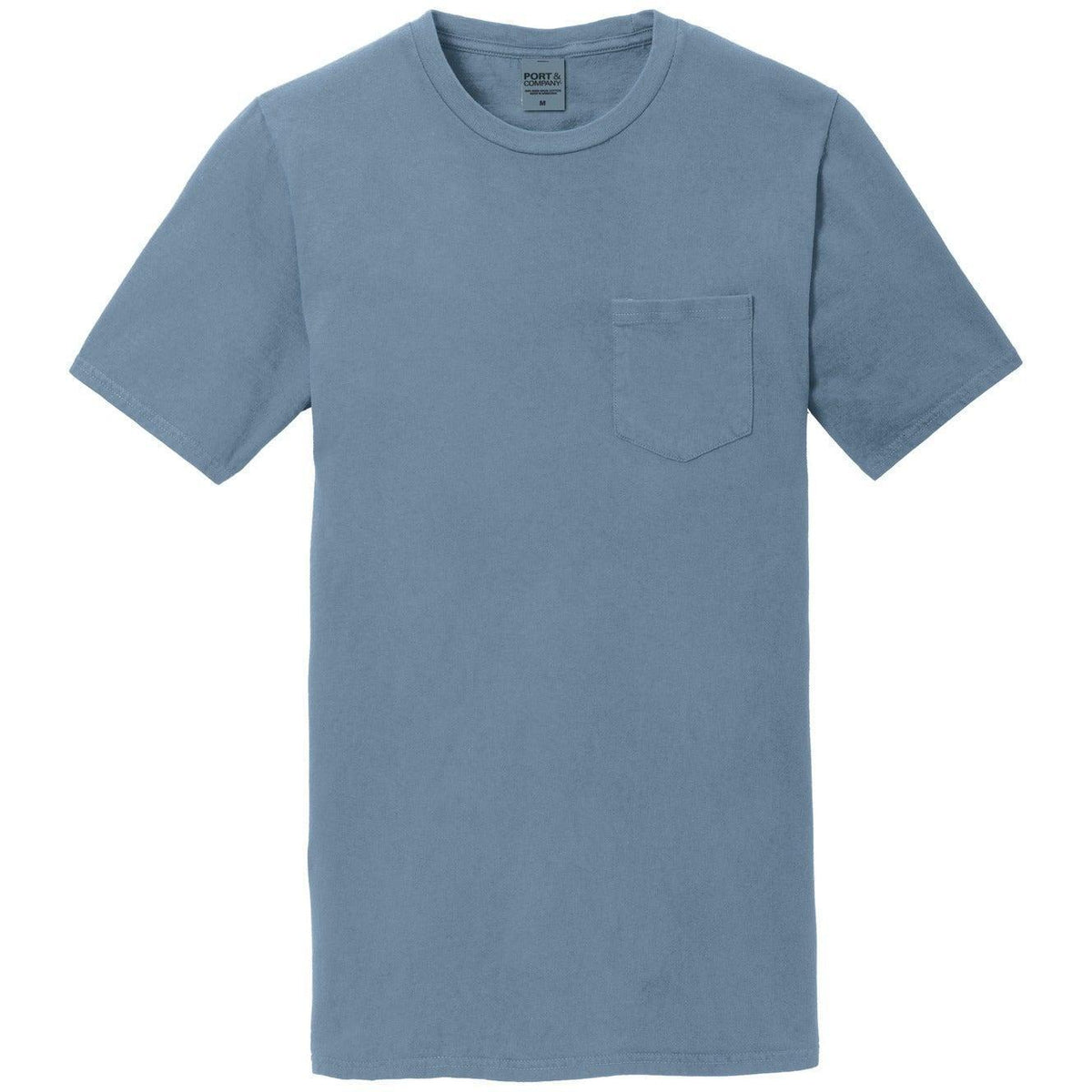 no-logo Port & Company Beach Wash Garment-Dyed Pocket Tee