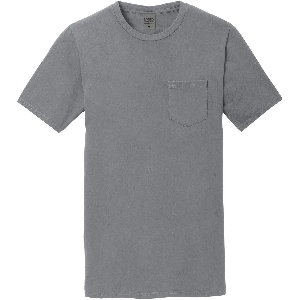 no-logo Port & Company Beach Wash Garment-Dyed Pocket Tee