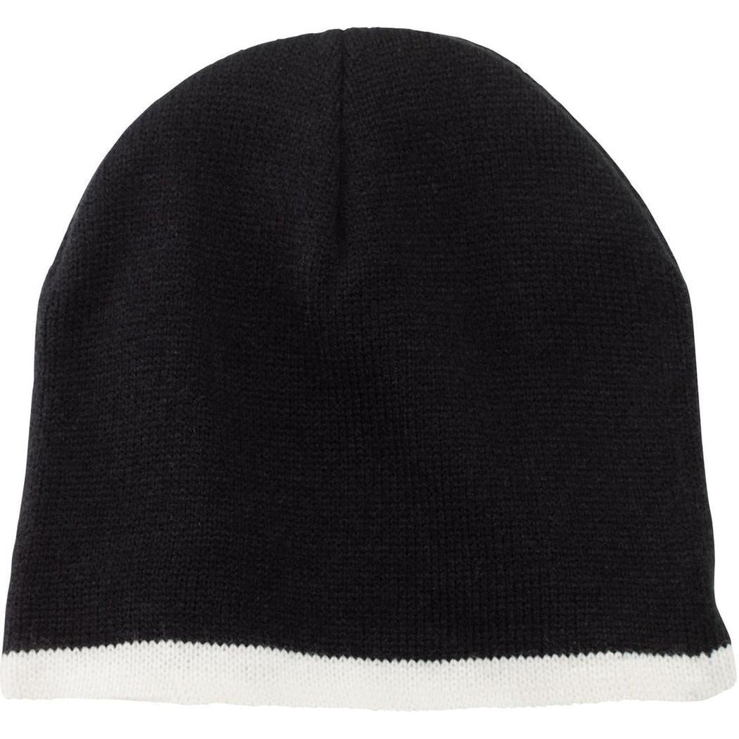 no-logo Port & Company Beanie Cap-Headwear-Port & Company-Black/Natural-OSFA-Thread Logic