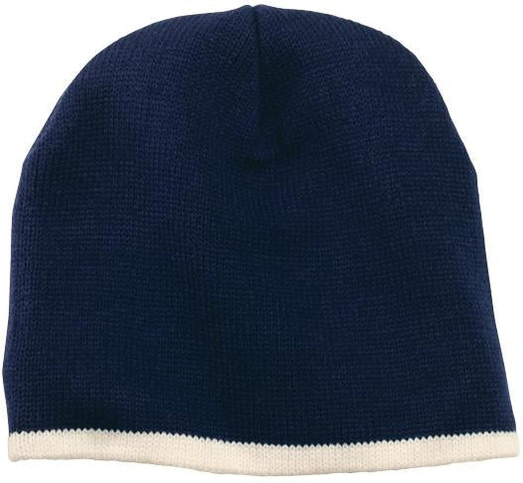 Port & Company Beanie Cap-Regular-Port & Company-Navy/Natural-OSFA-Thread Logic