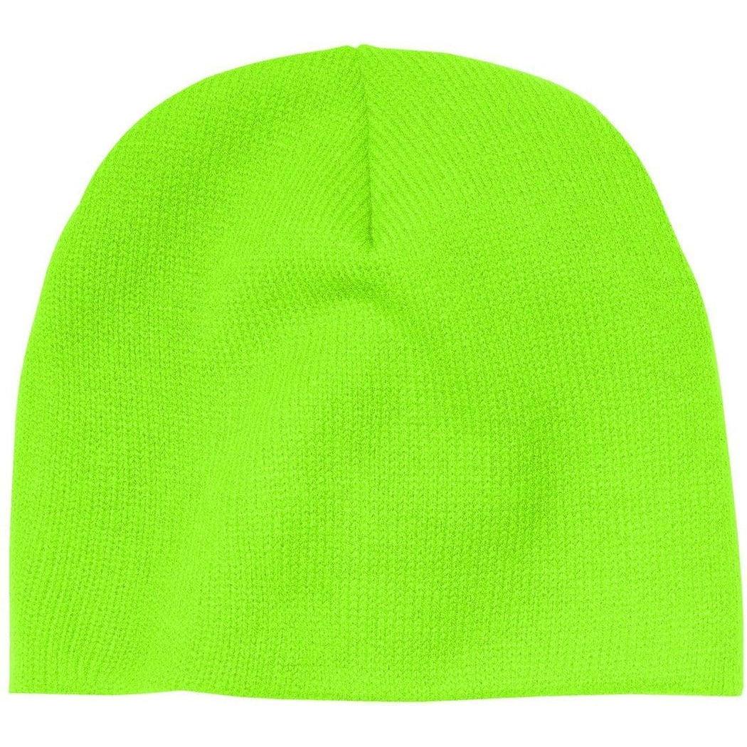 no-logo Port & Company Beanie Cap-Headwear-Port & Company-Neon Green-OSFA-Thread Logic