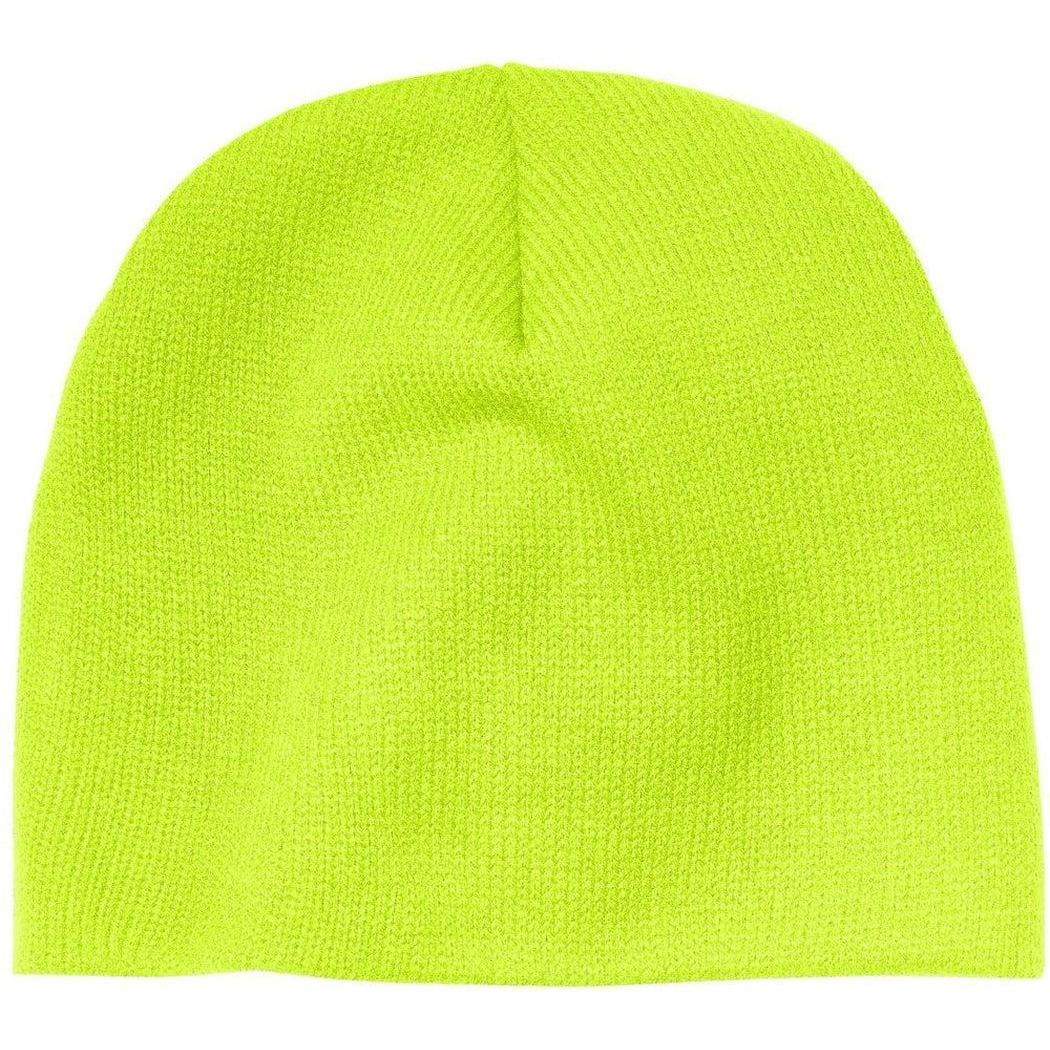 no-logo Port & Company Beanie Cap-Headwear-Port & Company-Neon Yellow-OSFA-Thread Logic