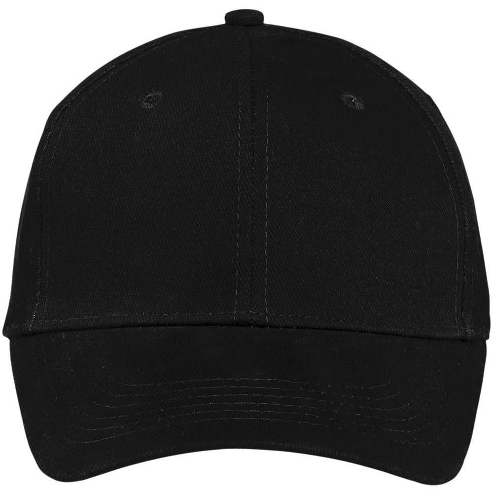 no-logo Port & Company Brushed Twill Cap-Headwear-Port & Company-Black-OSFA-Thread Logic