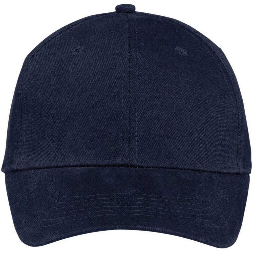 no-logo Port & Company Brushed Twill Cap-Headwear-Port & Company-Navy-OSFA-Thread Logic