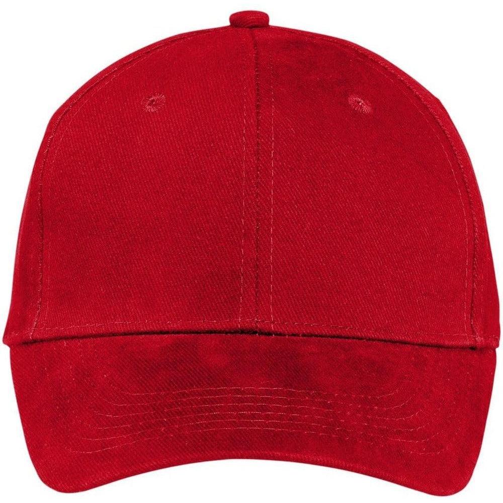 no-logo Port & Company Brushed Twill Cap-Headwear-Port & Company-Red-OSFA-Thread Logic
