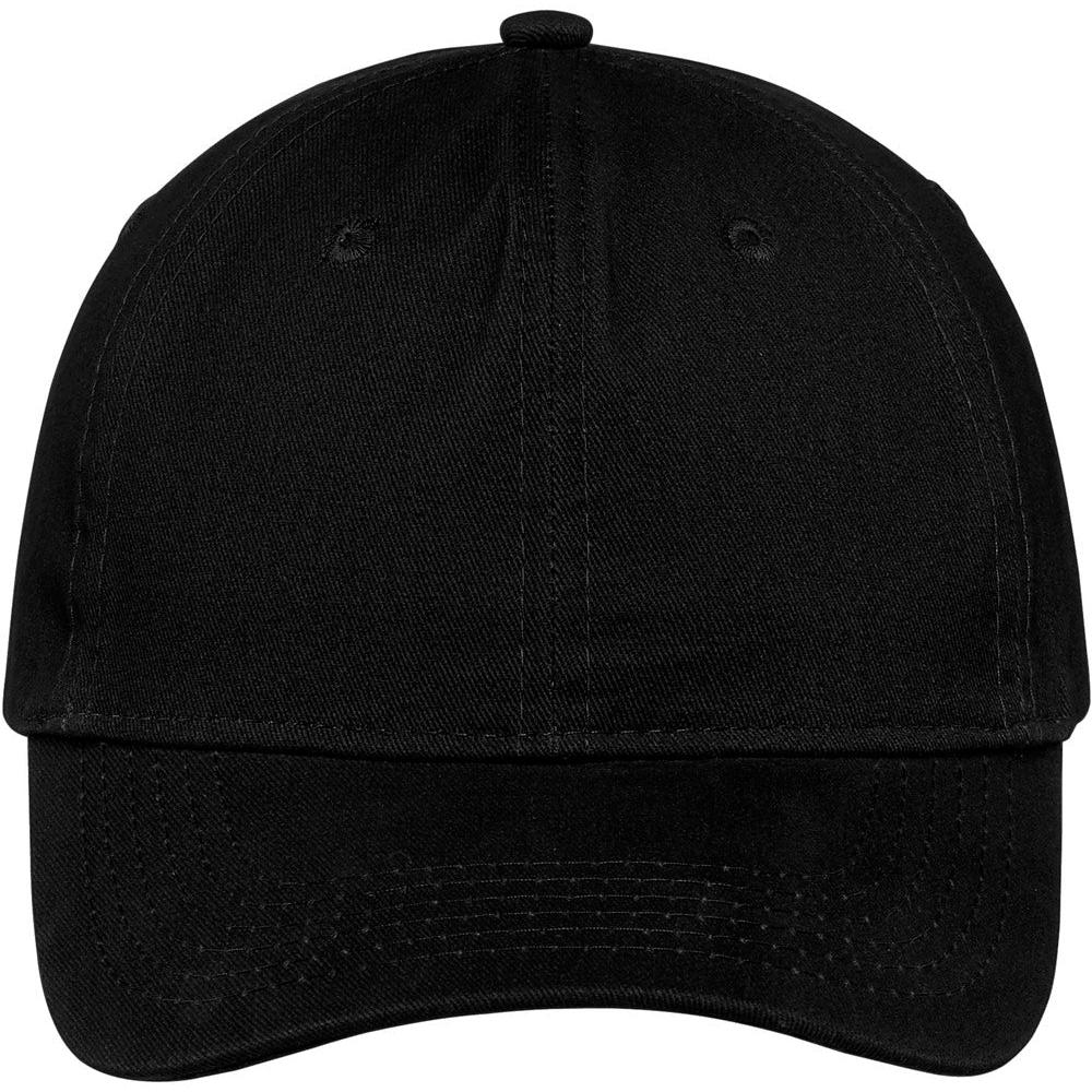 no-logo Port & Company Brushed Twill Low Profile Cap-Headwear-Port & Company-Black-OSFA-Thread Logic