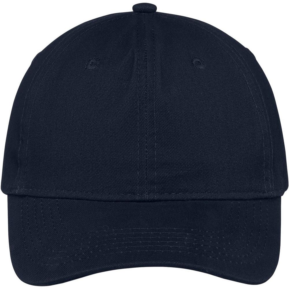 no-logo Port & Company Brushed Twill Low Profile Cap-Headwear-Port & Company-Navy-OSFA-Thread Logic