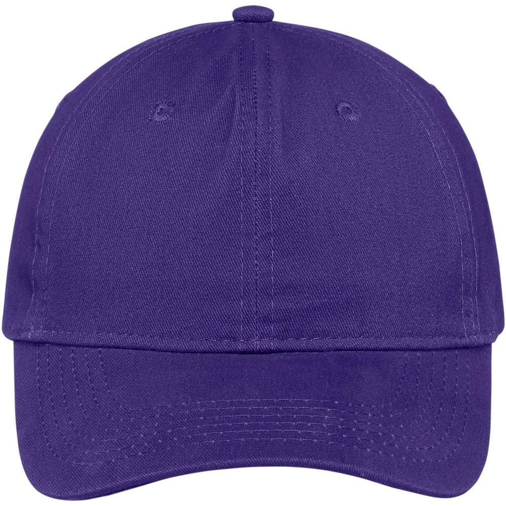 no-logo Port & Company Brushed Twill Low Profile Cap-Headwear-Port & Company-Purple-OSFA-Thread Logic