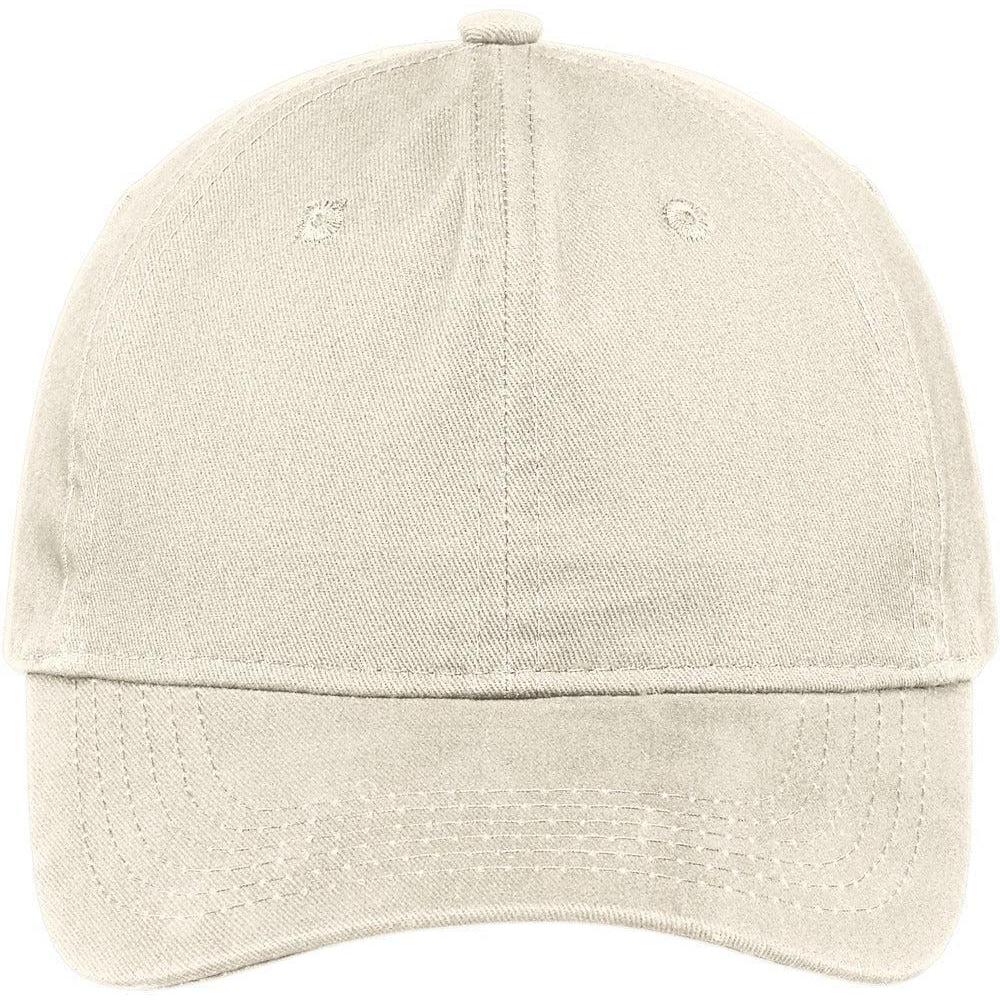 no-logo Port & Company Brushed Twill Low Profile Cap-Headwear-Port & Company-Stone-OSFA-Thread Logic