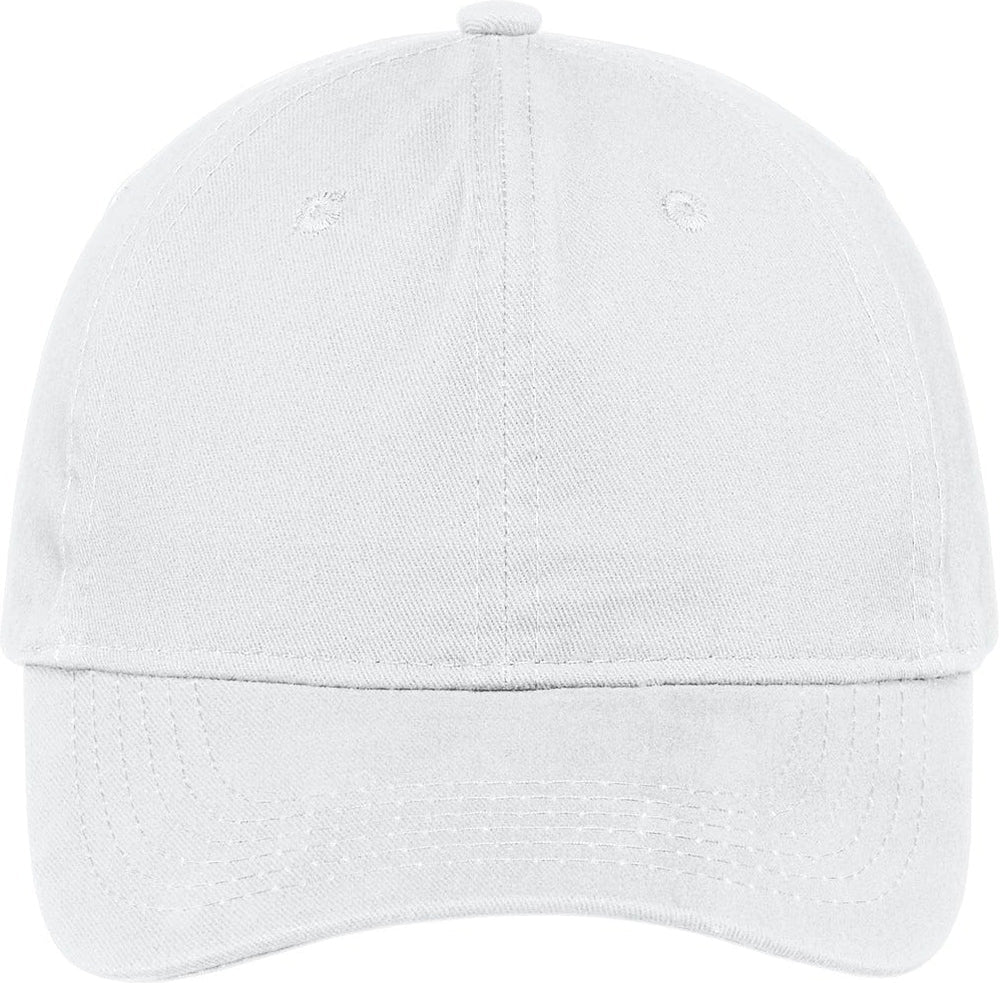 Port & Company Brushed Twill Low Profile Cap-Regular-Port & Company-White-OSFA-Thread Logic