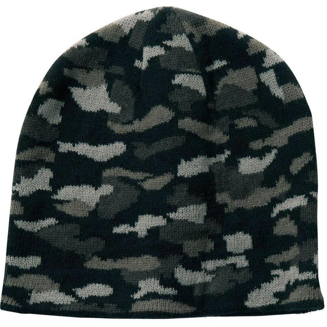 no-logo Port & Company Camo Beanie Cap-Regular-Port & Company-Black Camo-OSFA-Thread Logic