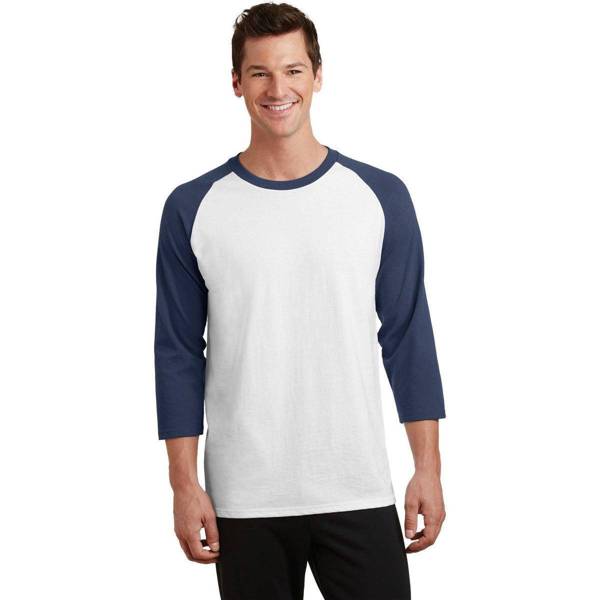 no-logo Port & Company Core Blend 3/4-Sleeve Raglan Tee-Regular-Port & Company-Thread Logic