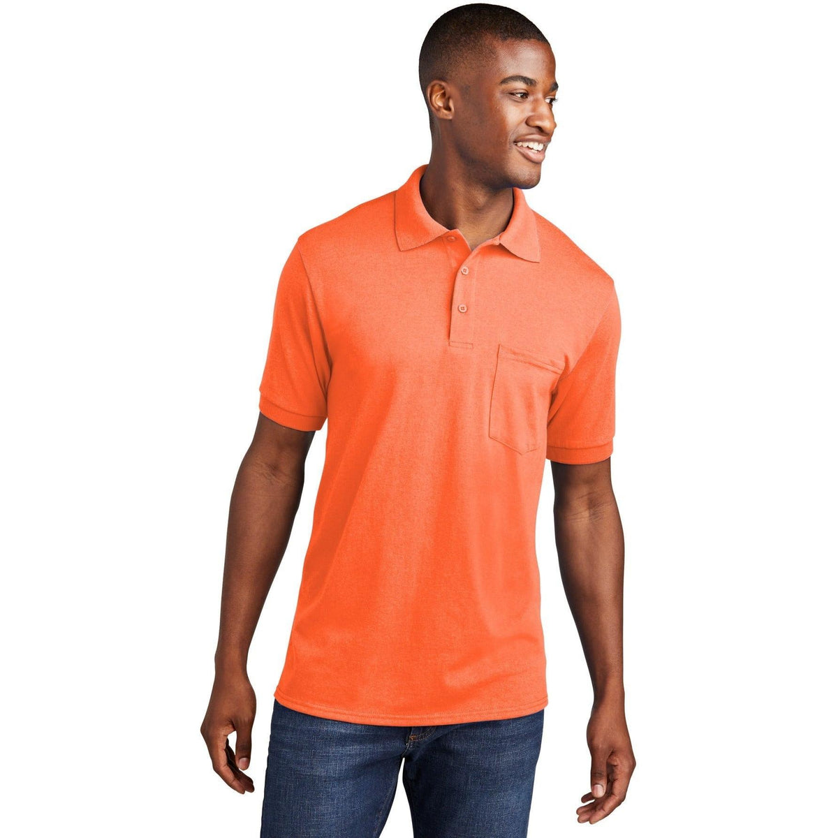 no-logo Port & Company Core Blend Jersey Knit Pocket Polo-Regular-Port & Company-Thread Logic