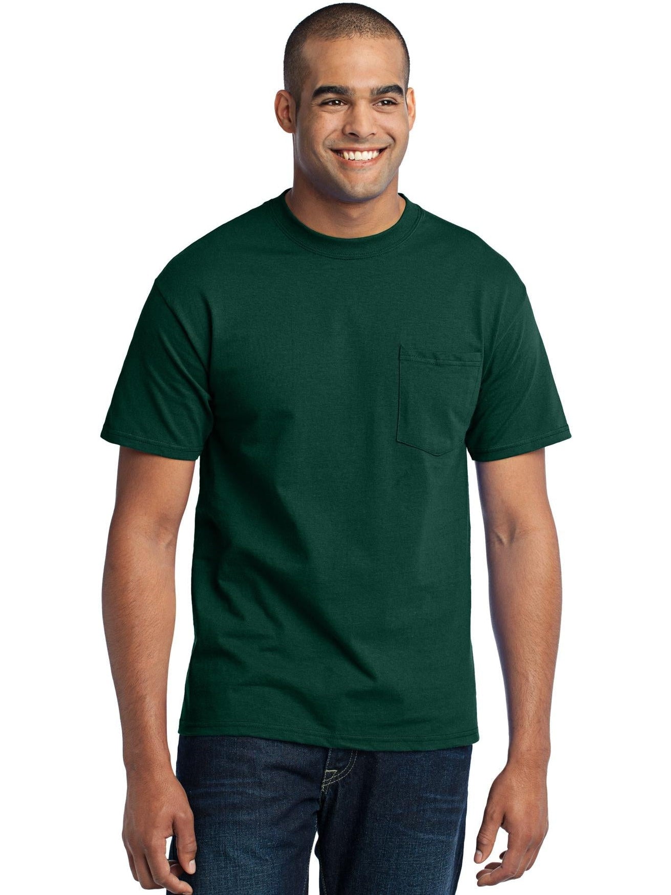 no-logo Port & Company Core Blend Pocket Tee-Regular-Port & Company-Thread Logic