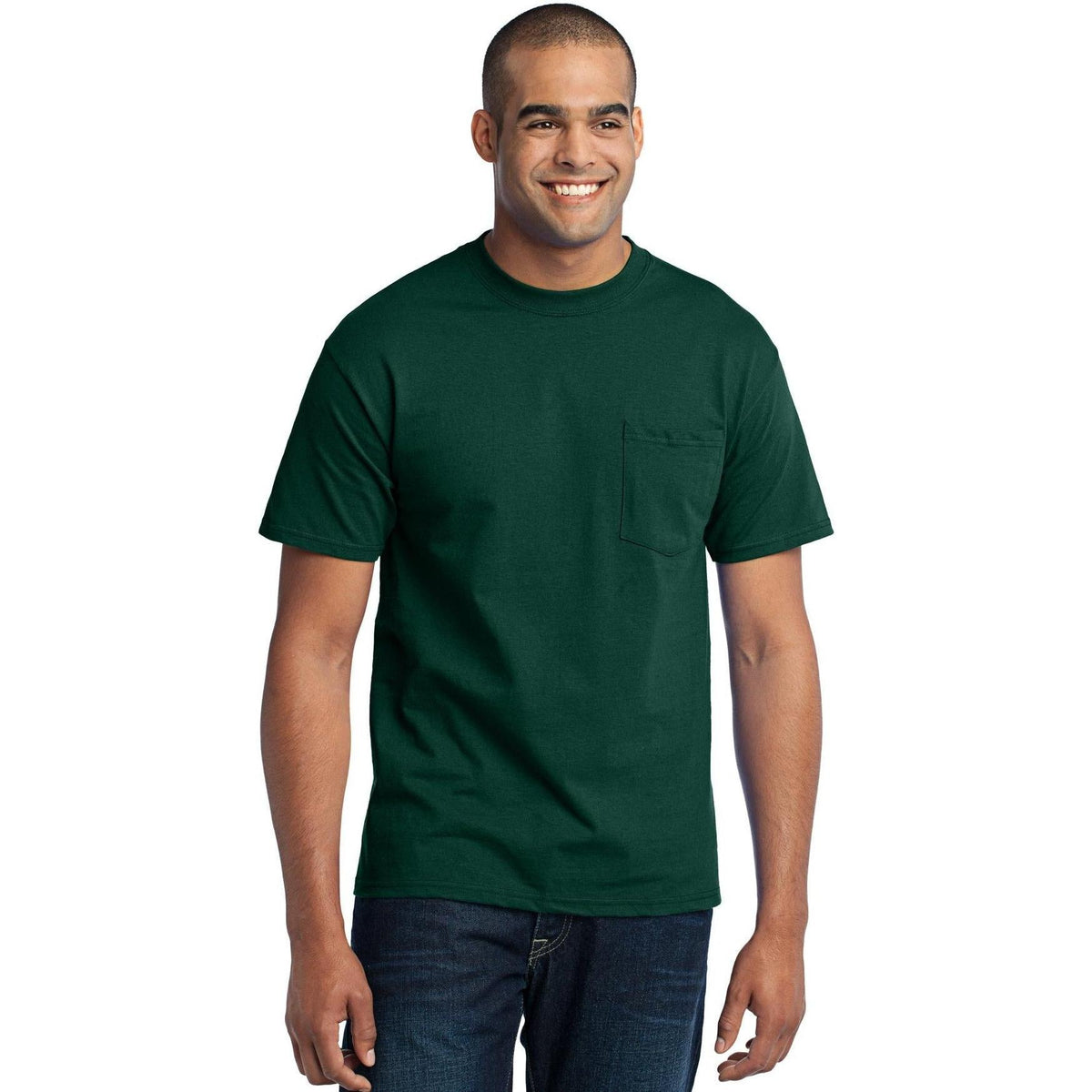 no-logo Port & Company Core Blend Pocket Tee-Regular-Port & Company-Thread Logic