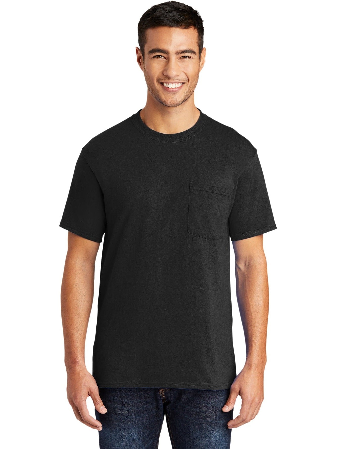 no-logo Port & Company Core Blend Pocket Tee-Regular-Port & Company-Thread Logic