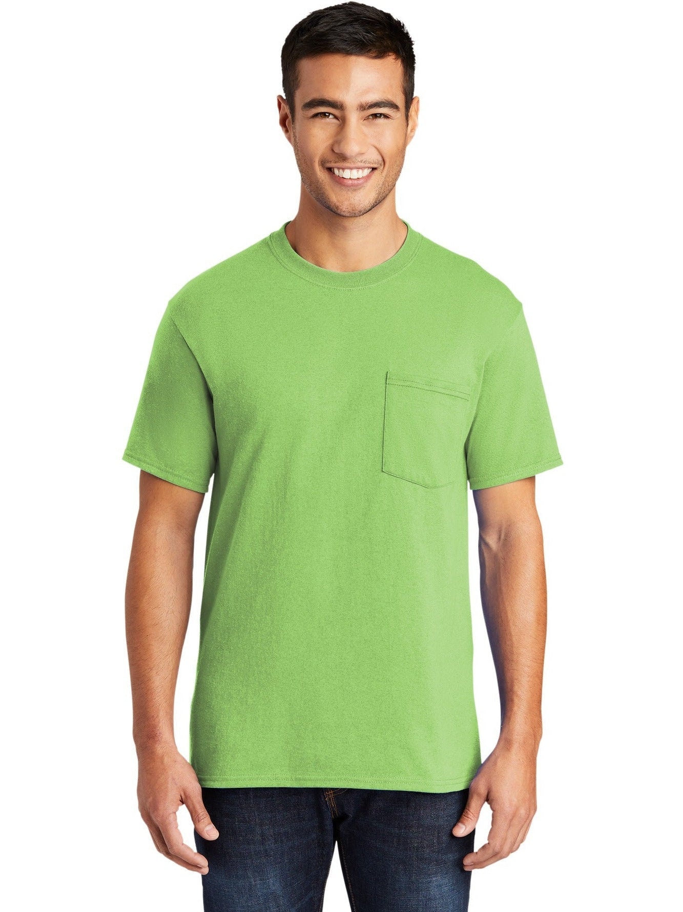 no-logo Port & Company Core Blend Pocket Tee-Regular-Port & Company-Thread Logic