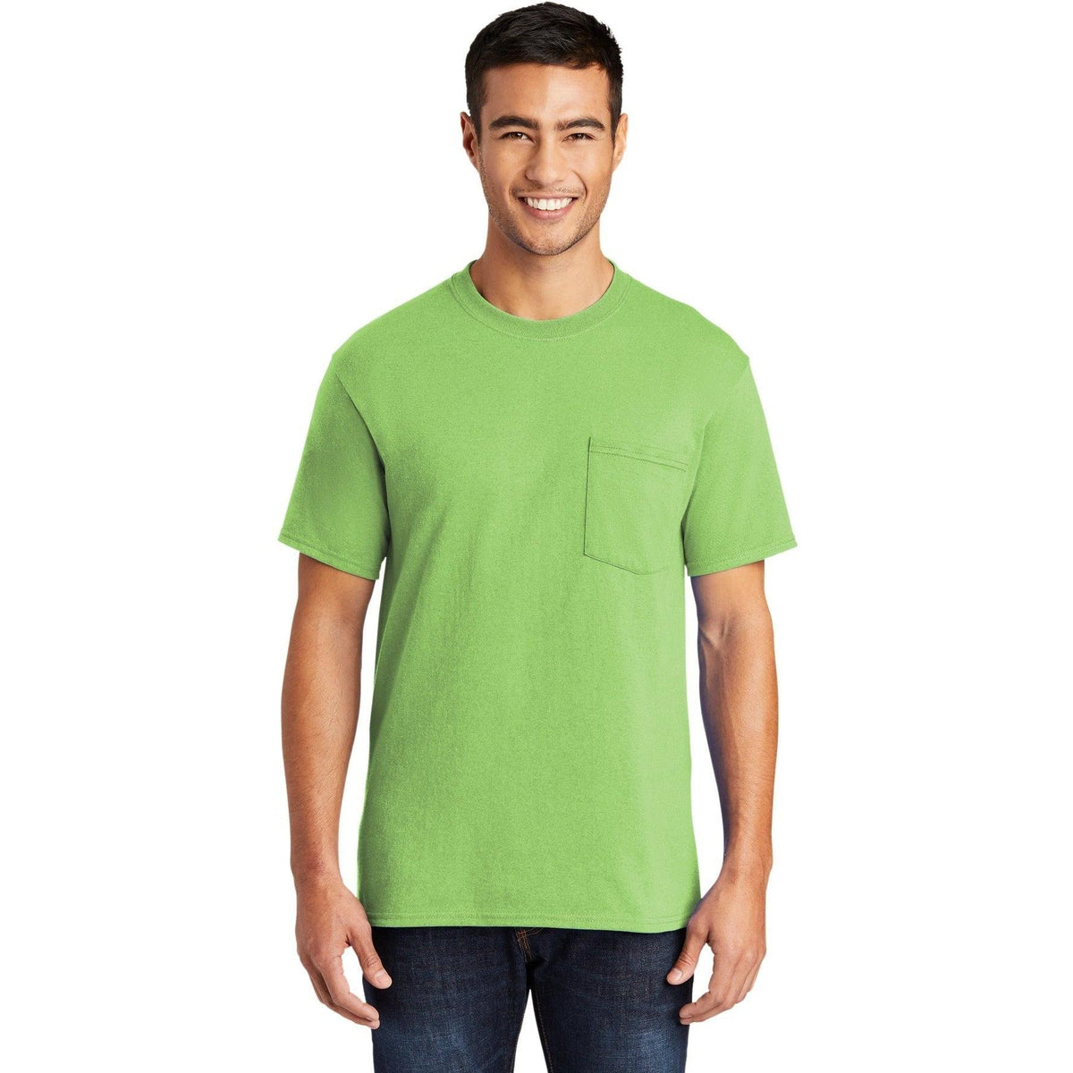 no-logo Port & Company Core Blend Pocket Tee-Regular-Port & Company-Thread Logic