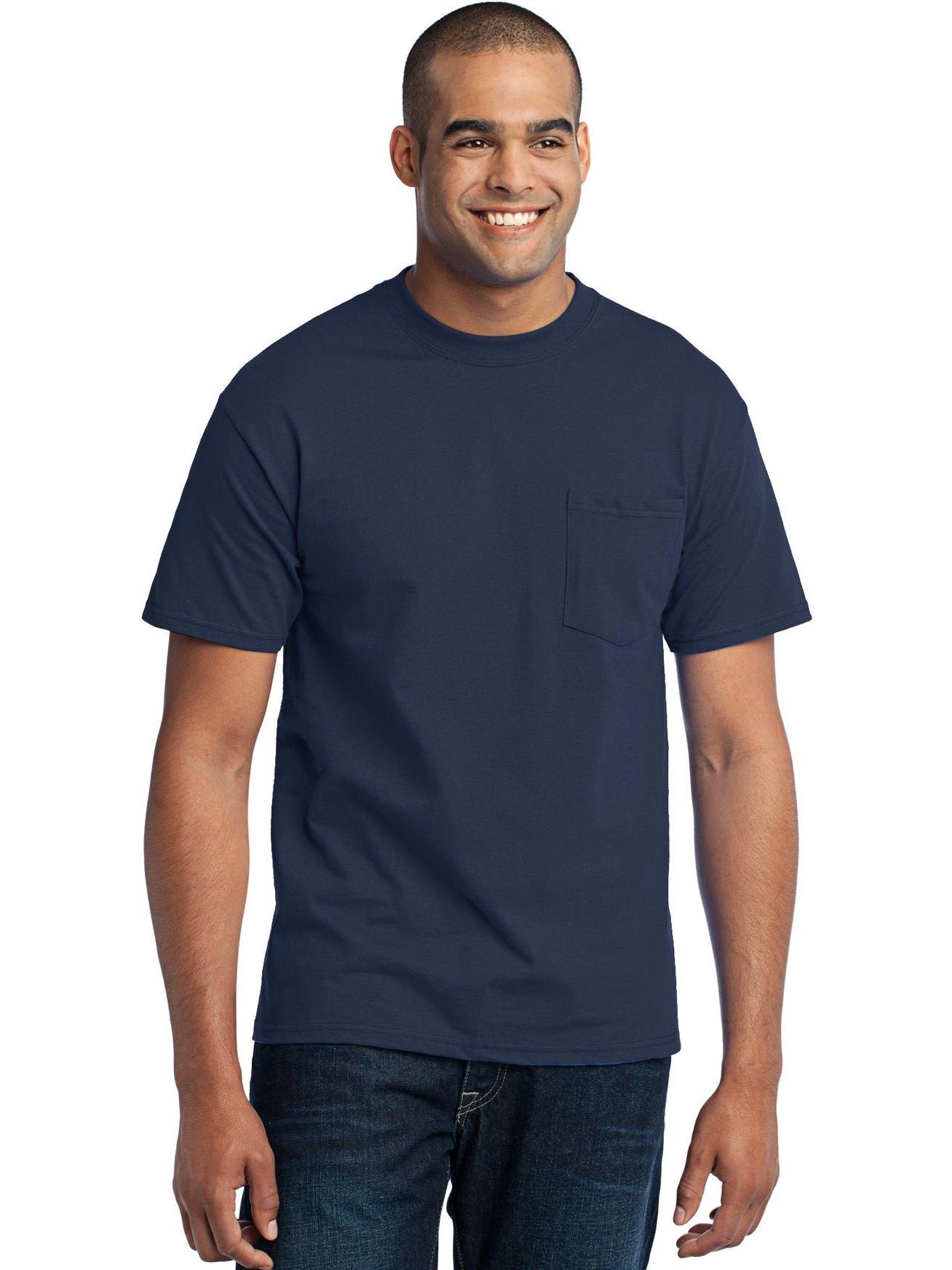 no-logo Port & Company Core Blend Pocket Tee-Regular-Port & Company-Thread Logic