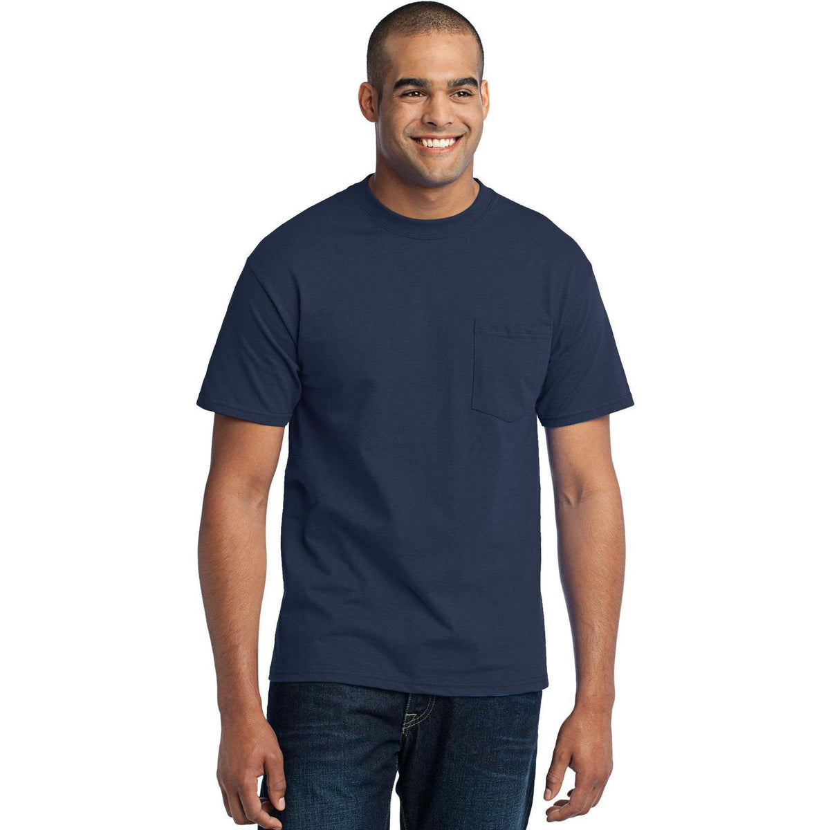 no-logo Port & Company Core Blend Pocket Tee-Regular-Port & Company-Thread Logic
