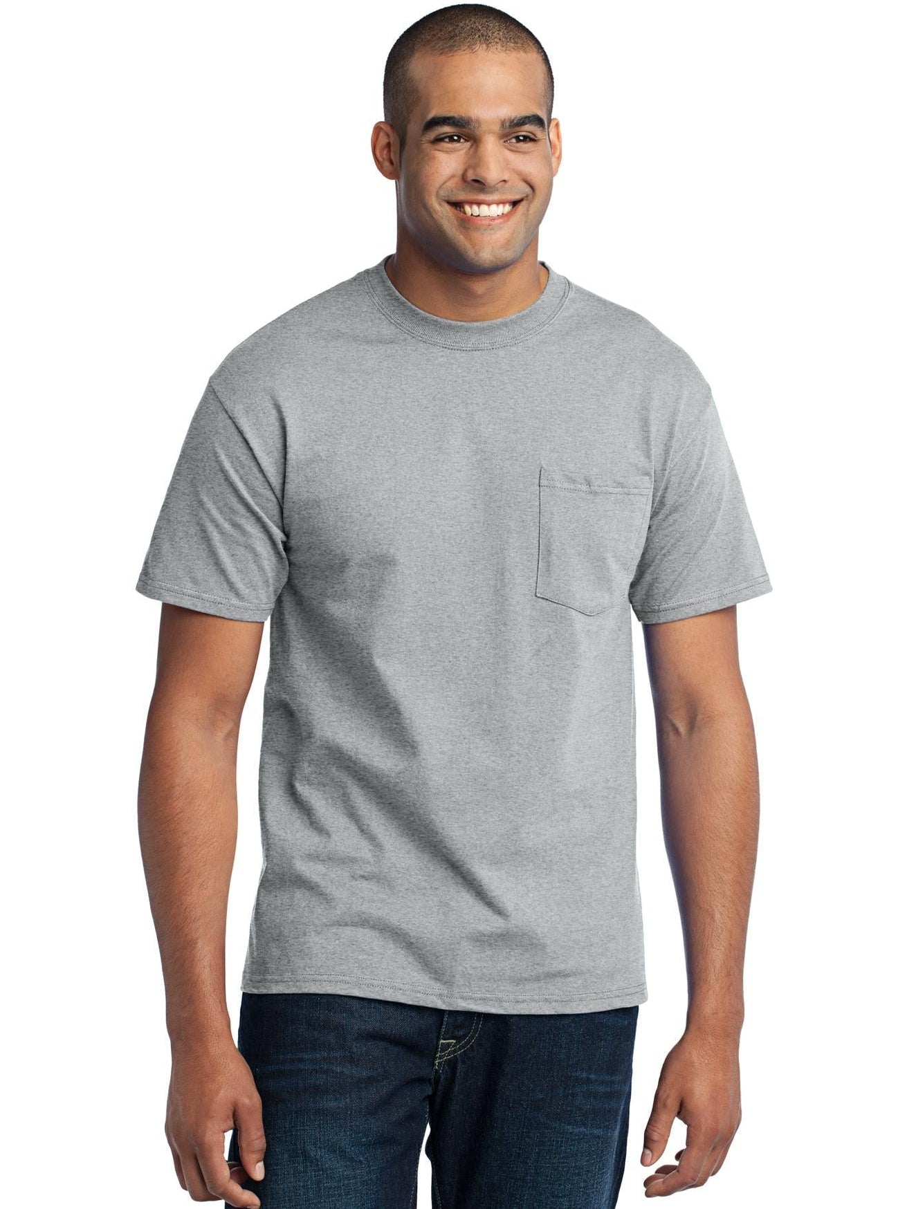 no-logo Port & Company Core Blend Pocket Tee-Regular-Port & Company-Thread Logic