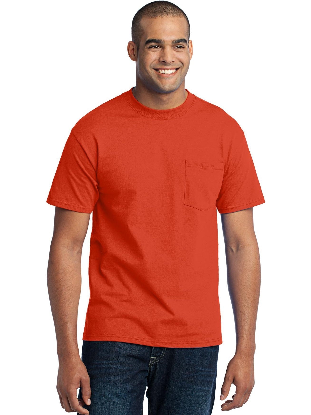 no-logo Port & Company Core Blend Pocket Tee-Regular-Port & Company-Thread Logic