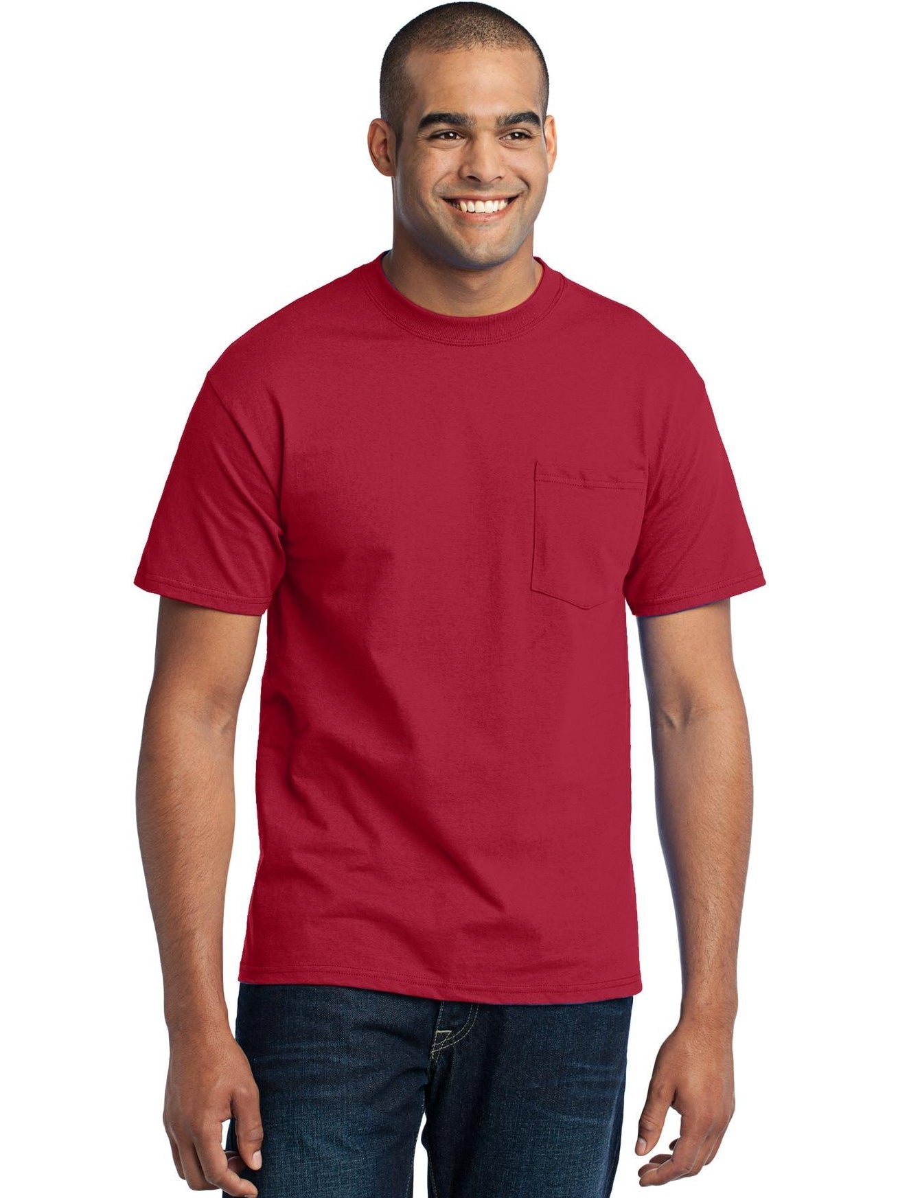 no-logo Port & Company Core Blend Pocket Tee-Regular-Port & Company-Thread Logic