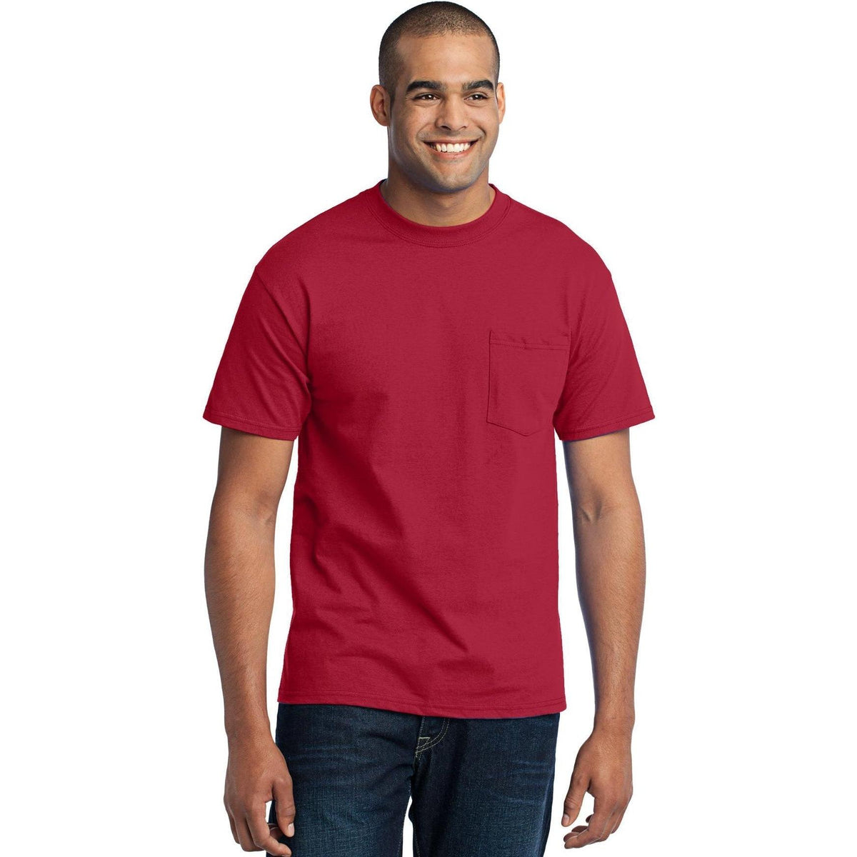 no-logo Port & Company Core Blend Pocket Tee-Regular-Port & Company-Thread Logic