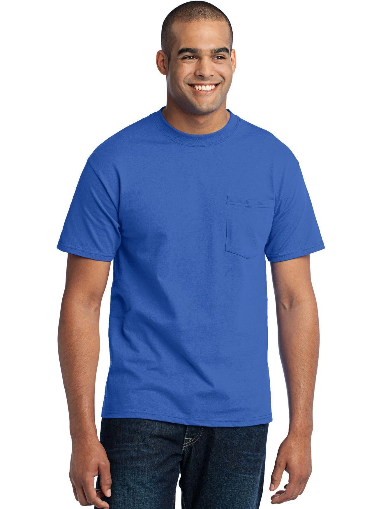 no-logo Port & Company Core Blend Pocket Tee-Regular-Port & Company-Thread Logic
