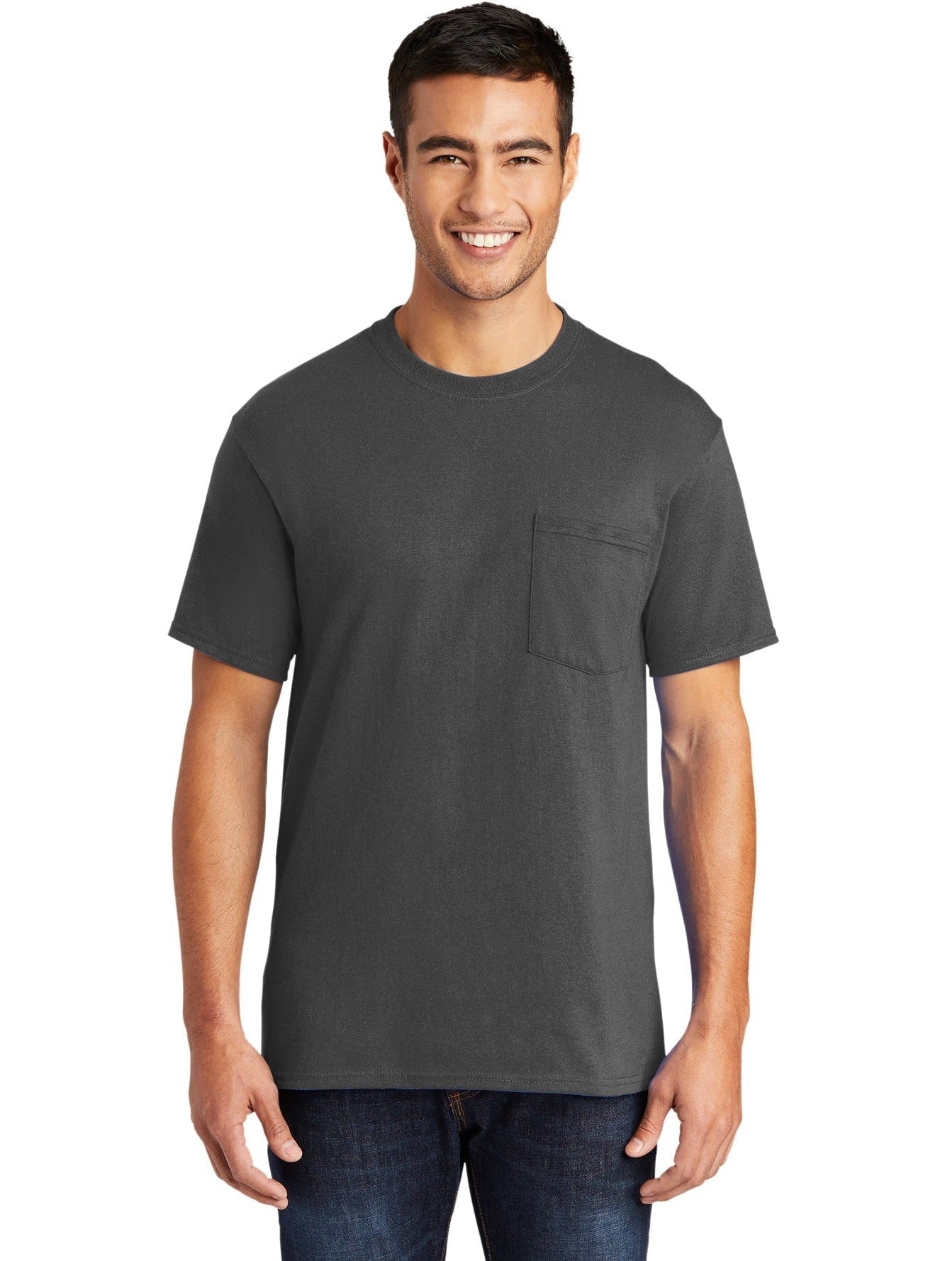 no-logo Port & Company Core Blend Pocket Tee-Regular-Port & Company-Thread Logic
