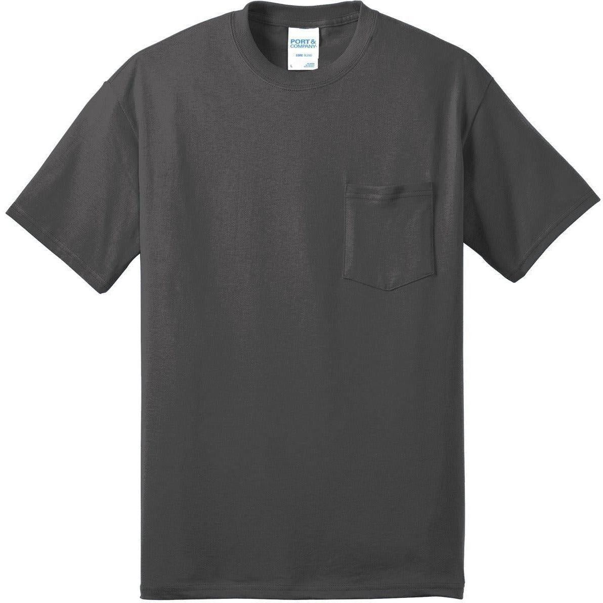 no-logo Port & Company Core Blend Pocket Tee-Regular-Port & Company-Charcoal-S-Thread Logic