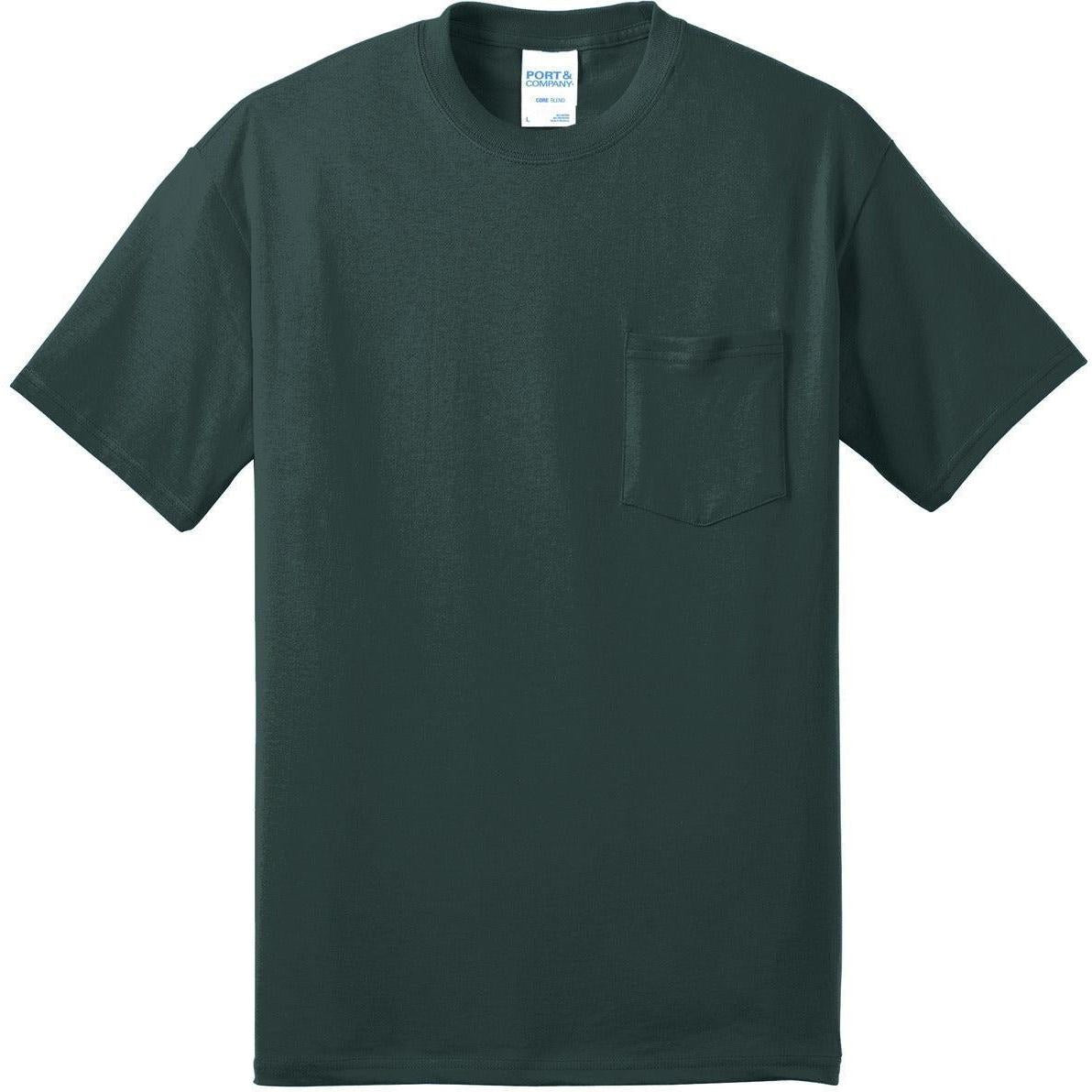 no-logo Port & Company Core Blend Pocket Tee-Regular-Port & Company-Dark Green-S-Thread Logic