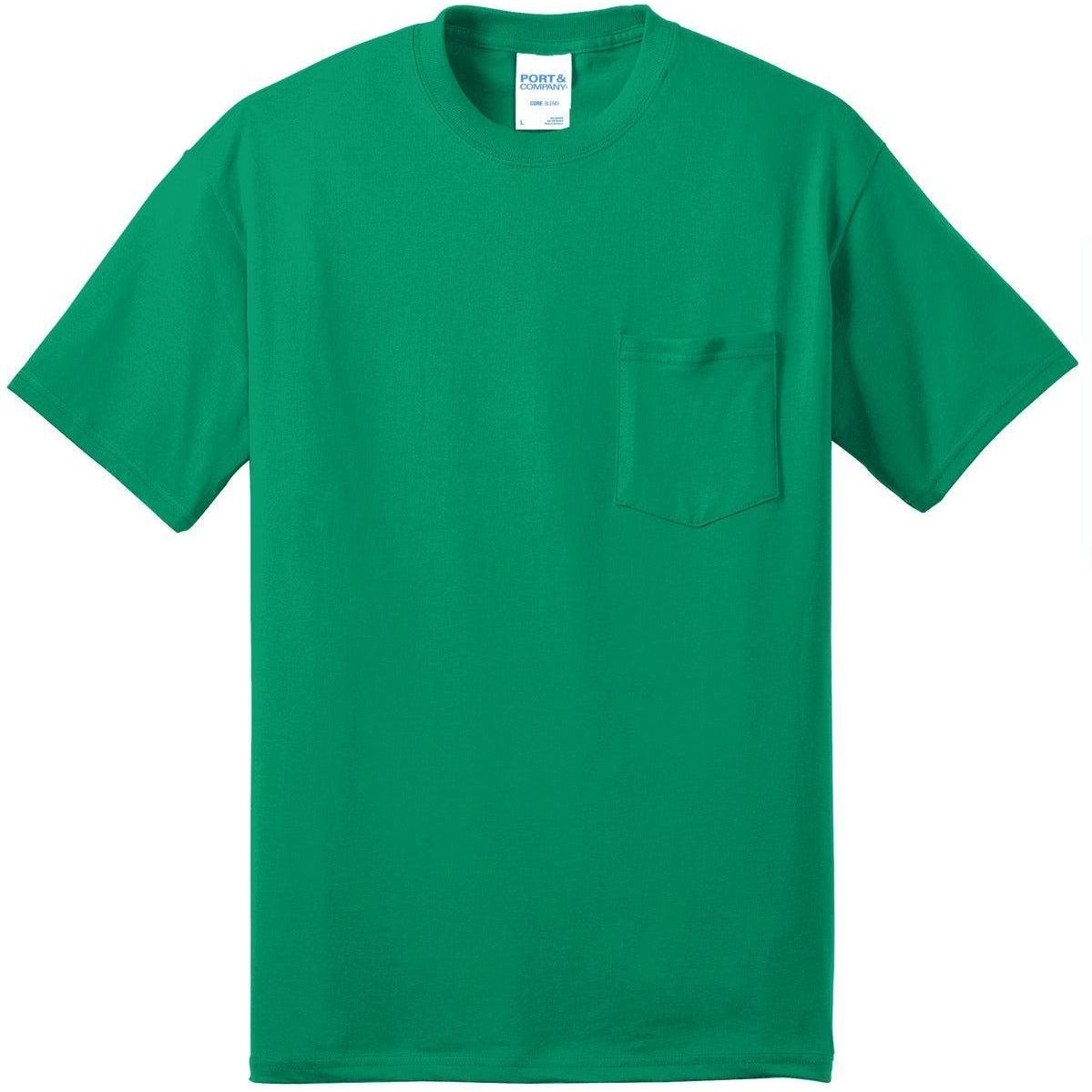 no-logo Port & Company Core Blend Pocket Tee-Regular-Port & Company-Kelly-S-Thread Logic